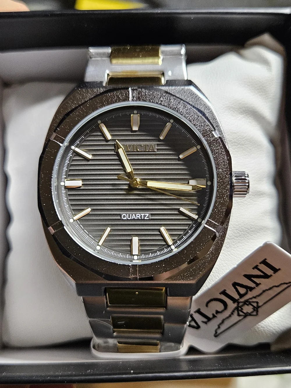 Invicta Celestial Two-Tone Silver and Gold Stainless Steel Watch with Gray Dial